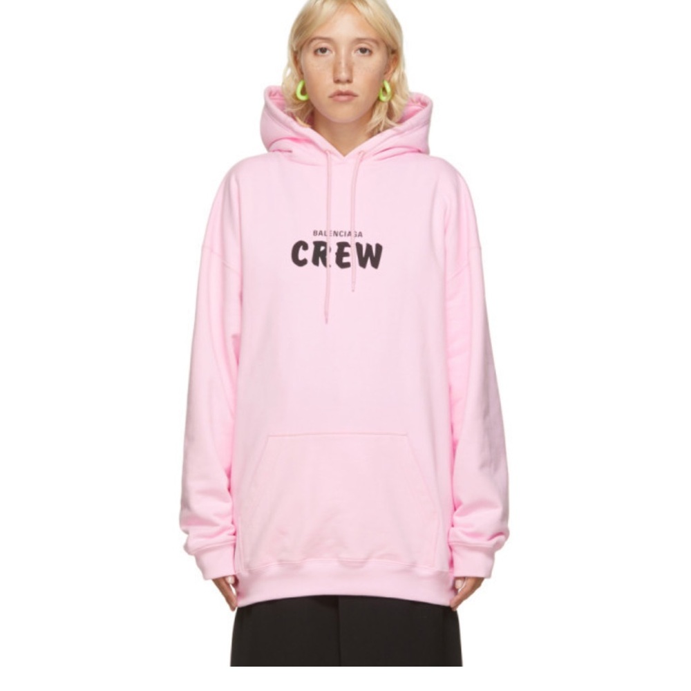 Balenciaga Crew Hoodie Pink XS